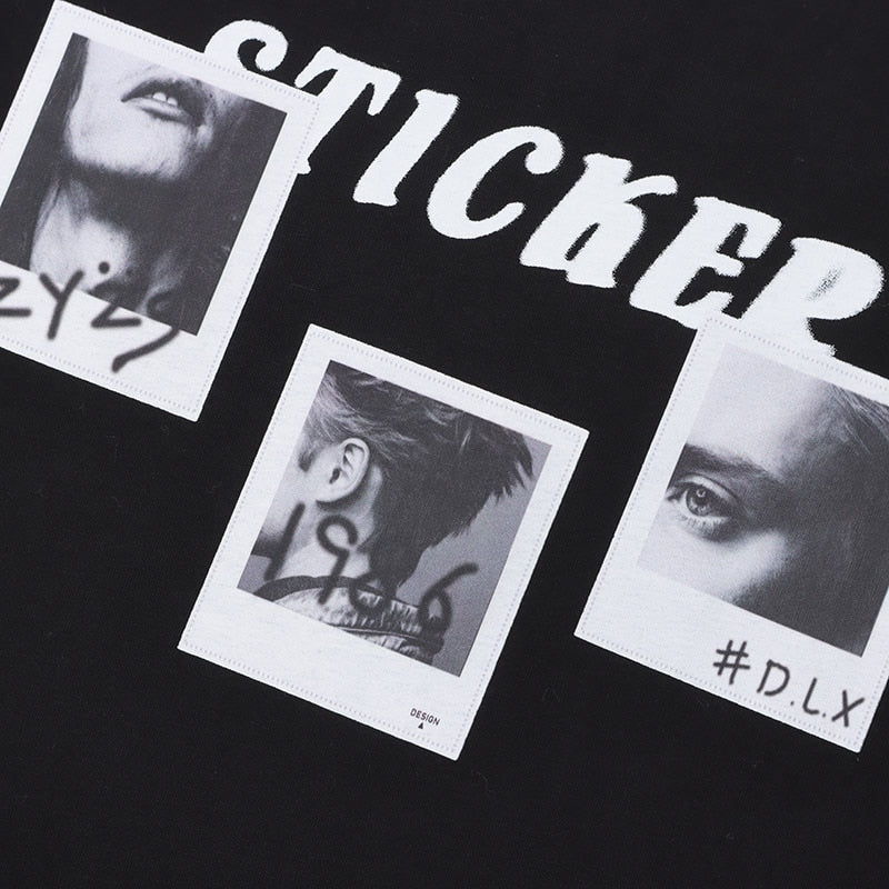 "Sticker" Unisex Men Women Streetwear Graphic T-Shirt Daulet Apparel