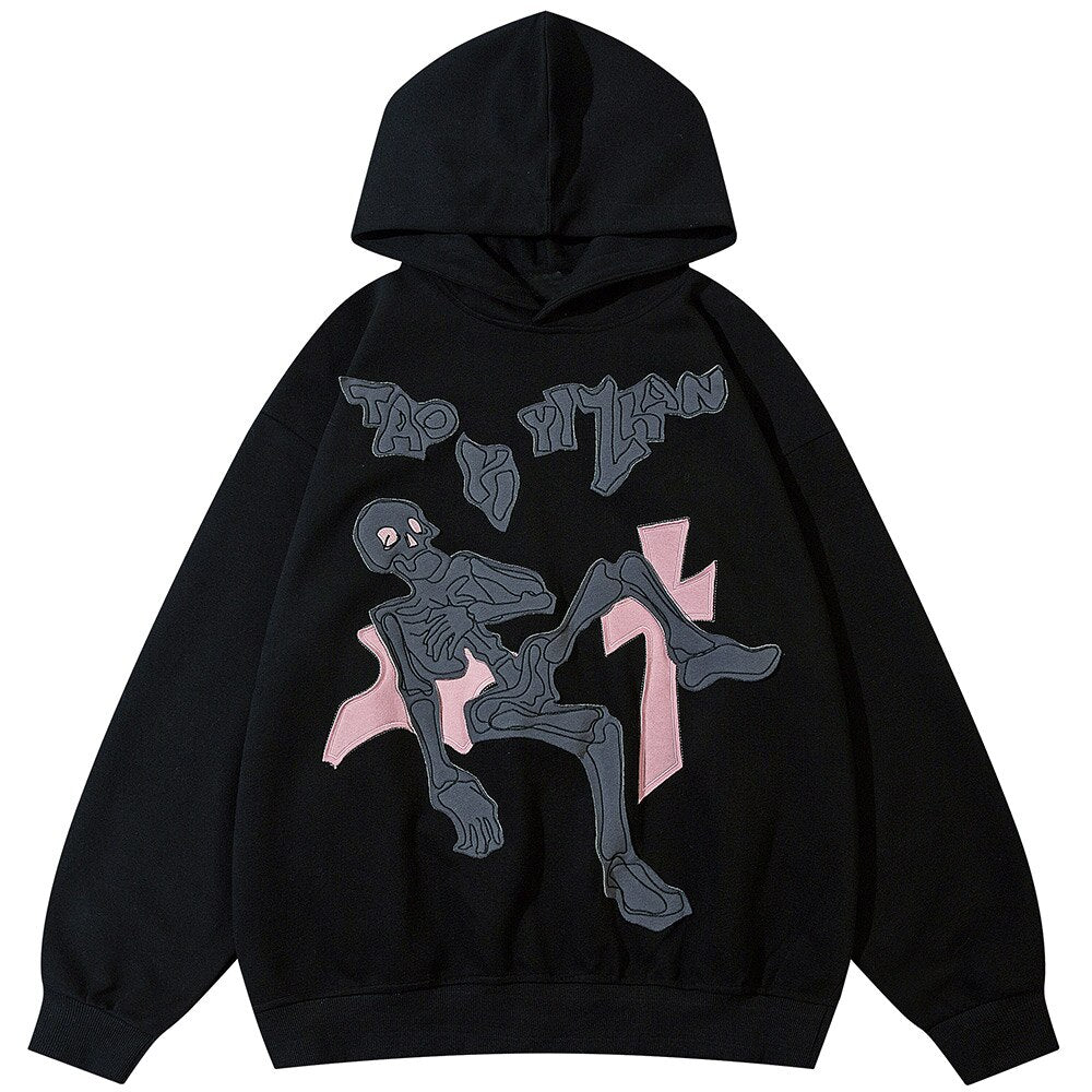 "Hanging Off" Unisex Men Women Streetwear Graphic Hoodie Daulet Apparel