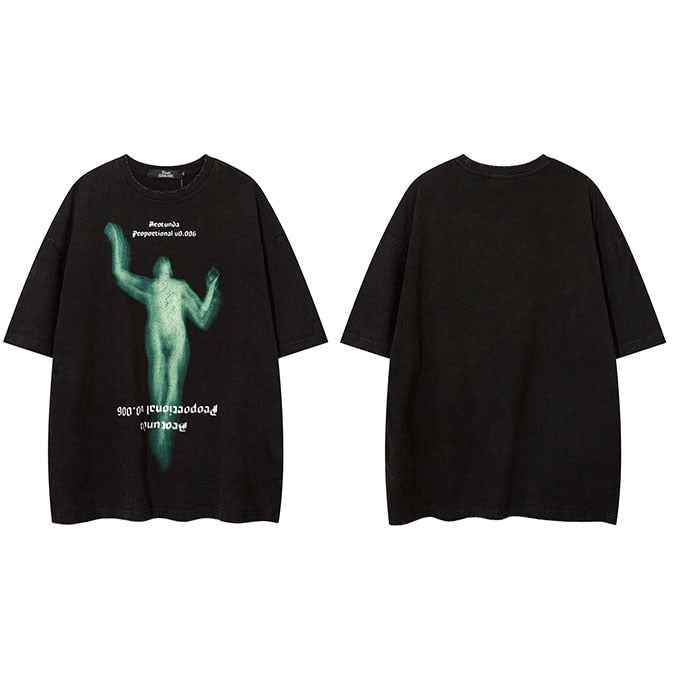 "Washed Away" Unisex Men Women Streetwear Graphic T-Shirt Daulet Apparel