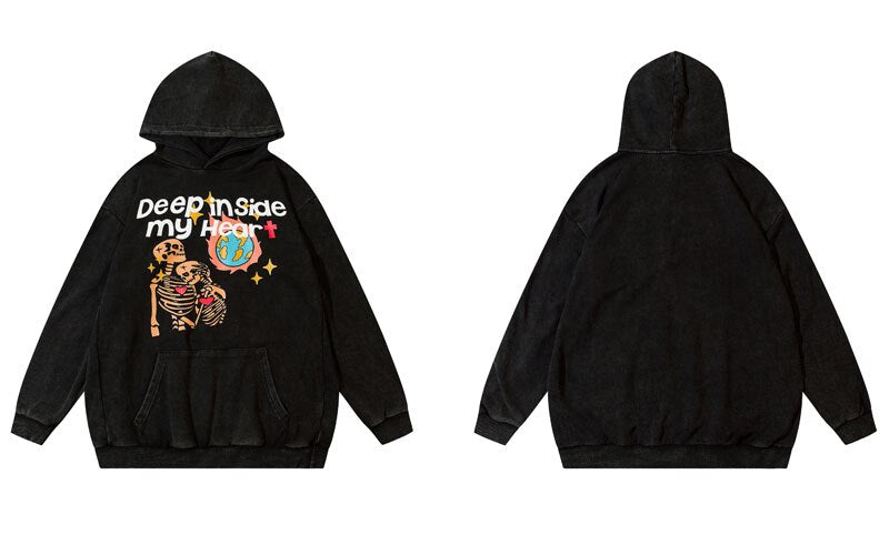 "Deep In My Heart" Unisex Men Women Streetwear Graphic Hoodie Daulet Apparel