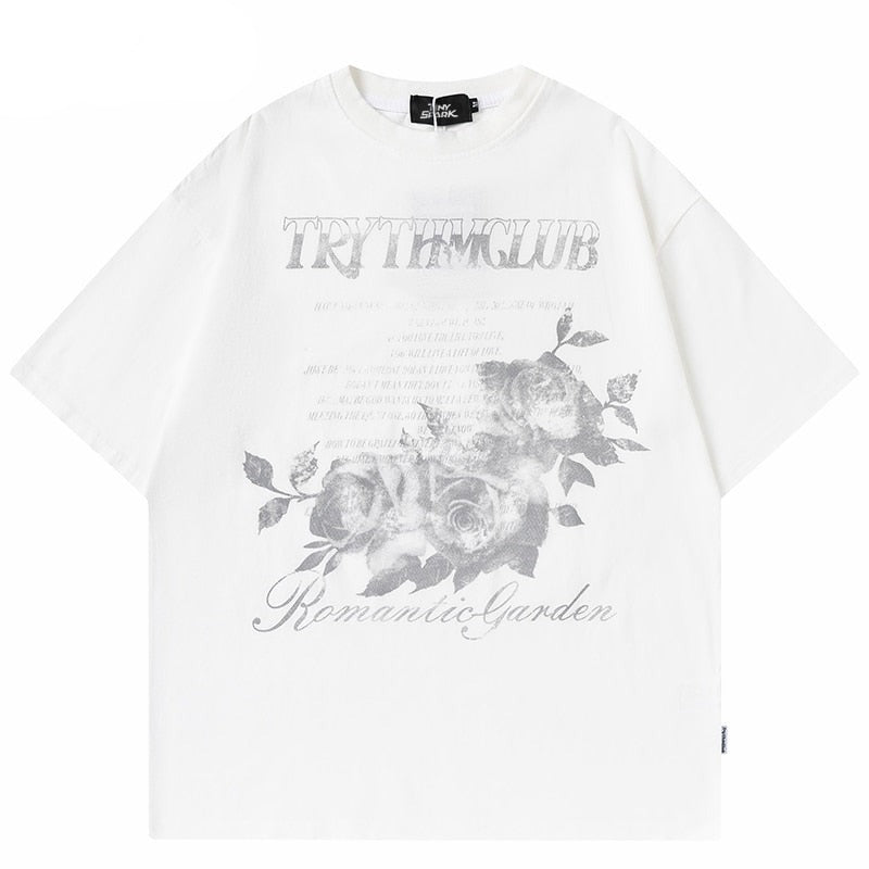 "Fallen Rose" Unisex Men Women Streetwear Graphic T-Shirt Daulet Apparel