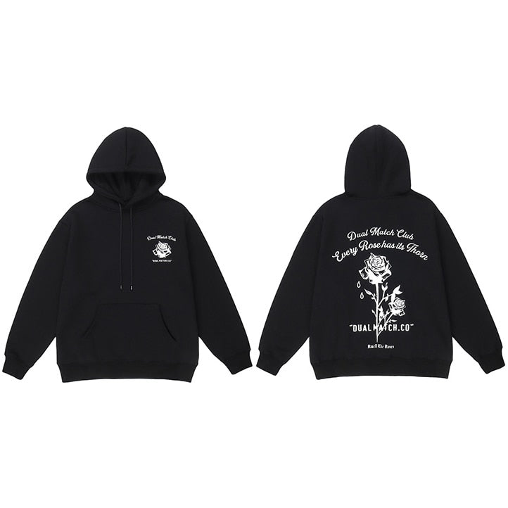 "White Roses" Unisex Men Women Streetwear Graphic Hoodie Daulet Apparel