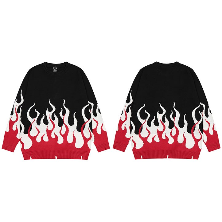 "Fire To The Flame" Unisex Men Women Streetwear Graphic Sweater Daulet Apparel