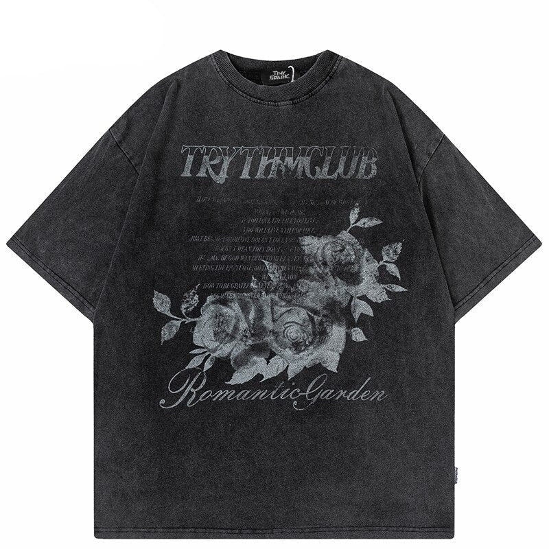 "Fallen Rose" Unisex Men Women Streetwear Graphic T-Shirt Daulet Apparel