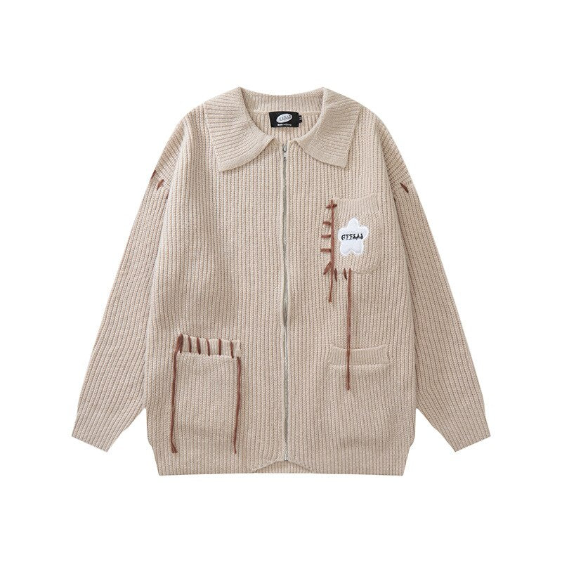 "Falling Down" Unisex Men Women Streetwear Graphic Cardigan Daulet Apparel