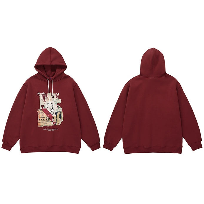 "On The Wall" Unisex Men Women Streetwear Graphic Hoodie Daulet Apparel