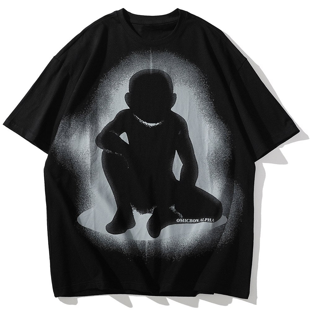"Ghost Boy" Graphic Unisex Men Women Streetwear T-Shirt Daulet Apparel