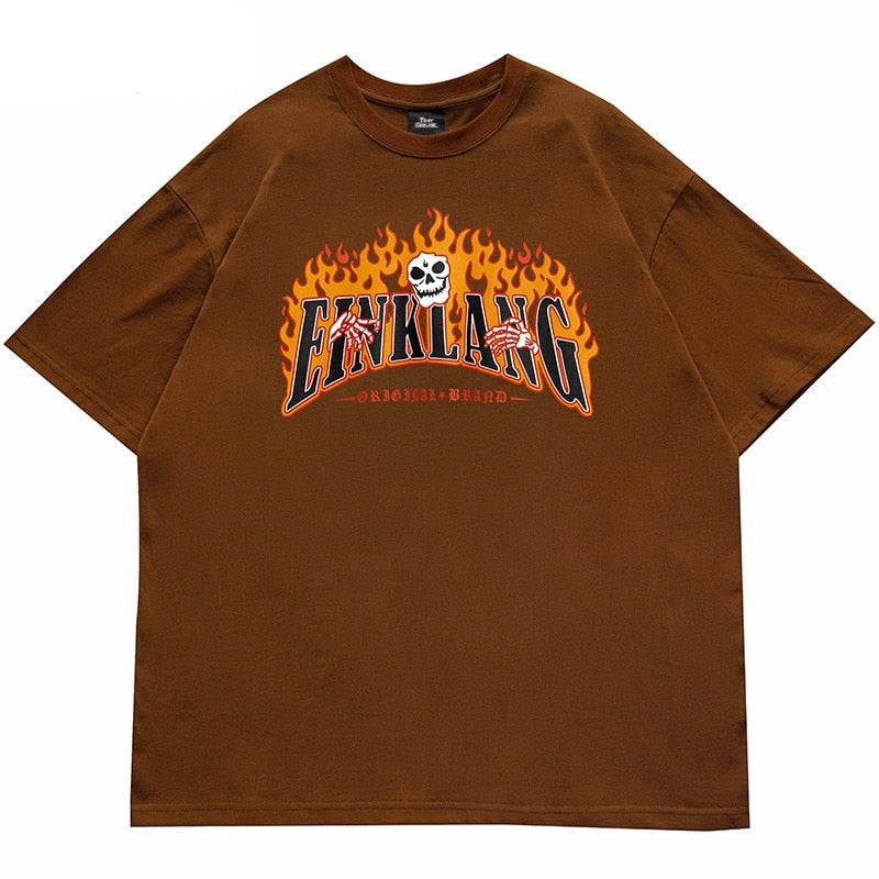 "Fire Flame" Unisex Men Women Streetwear Graphic T-Shirt Daulet Apparel