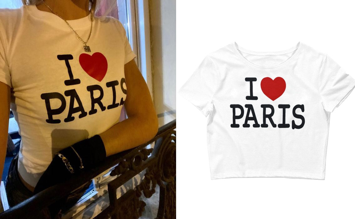 "I Love You" Aesthetic Gothic Punk Graphic Crop Top T-Shirt Daulet Apparel