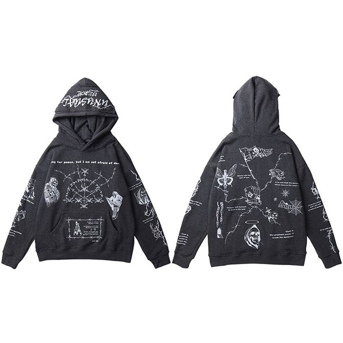 "Cross Eyed" Unisex Men Women Streetwear Graphic Hoodie Daulet Apparel