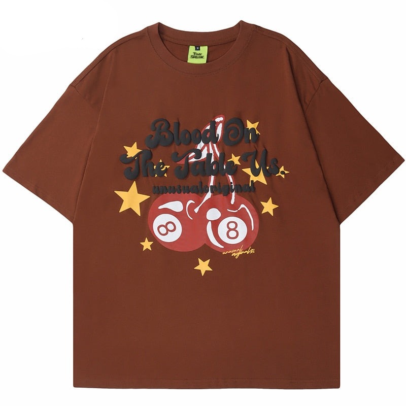 "Cherry Way" Unisex Men Women Streetwear Graphic T-Shirt Daulet Apparel