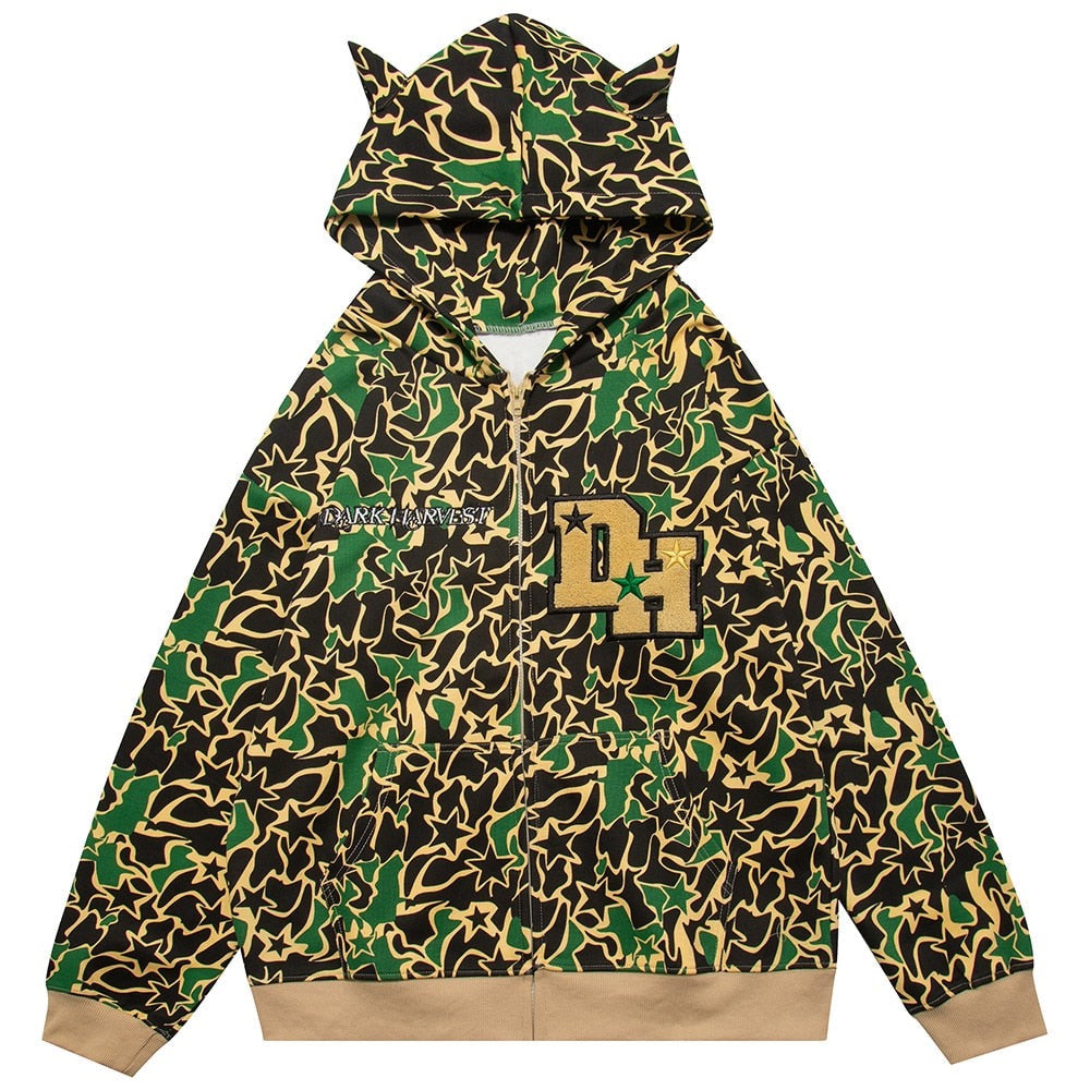 "Born Wit Horns" Unisex Men Women Streetwear Graphic Hoodie Daulet Apparel