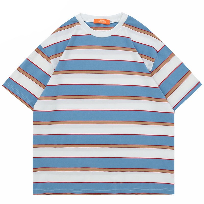 "Stripes" Unisex Men Women Streetwear Graphic T-Shirt Daulet Apparel