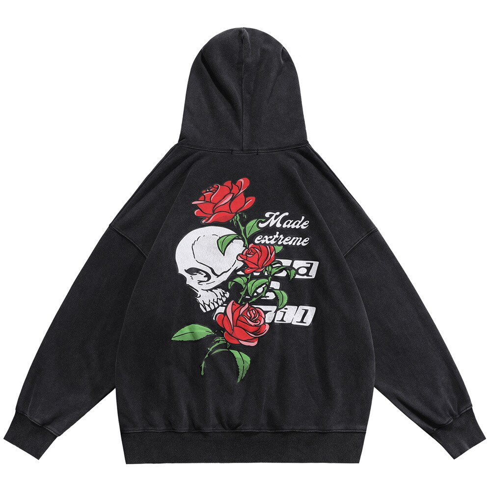 "Dead Rose" Unisex Men Women Streetwear Graphic Hoodie Daulet Apparel