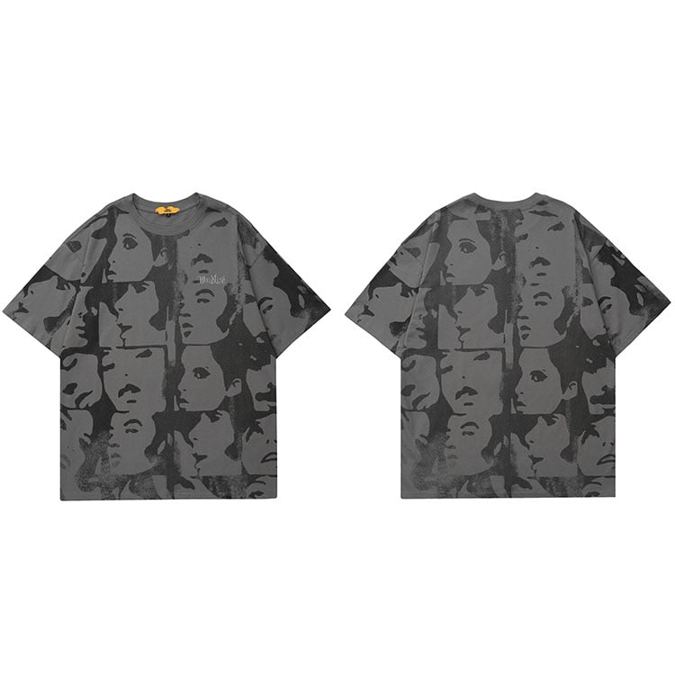 "Red Face" Unisex Men Women Streetwear Graphic T-Shirt Daulet Apparel