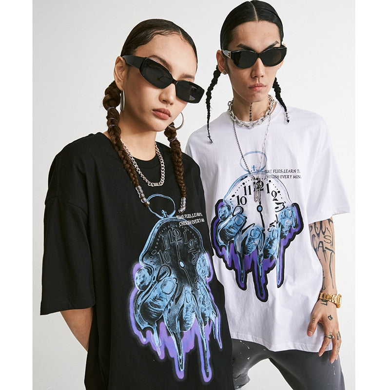 "Time Keeper" Unisex Men Women Streetwear Graphic T-Shirt Daulet Apparel