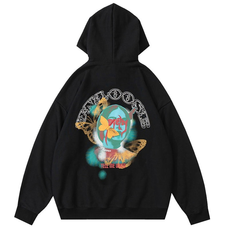 "Looking At The Sky" Unisex Men Women Streetwear Graphic Hoodie Daulet Apparel