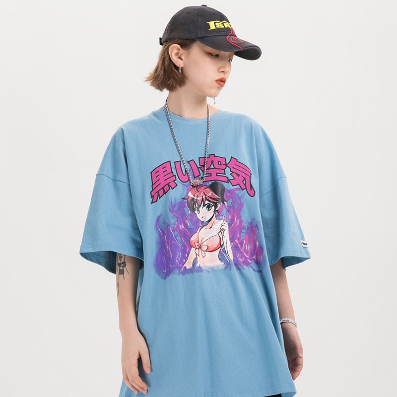 "Purple Flame" Unisex Men Women Streetwear Graphic T-Shirt Daulet Apparel