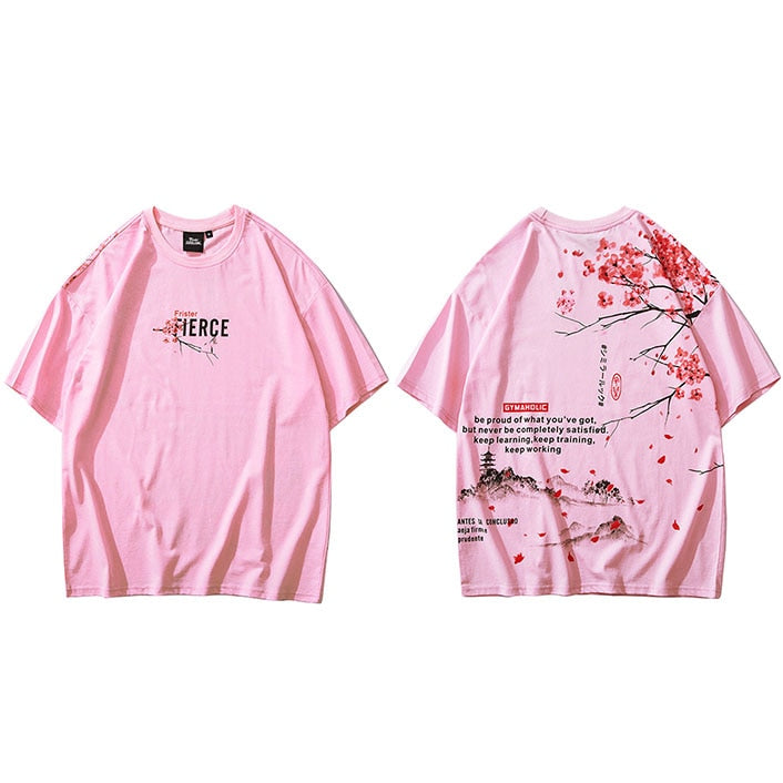"Pink Tree" Unisex Men Women Streetwear Graphic T-Shirt Daulet Apparel