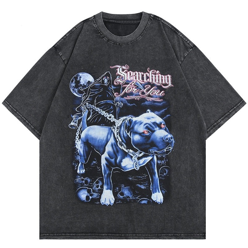 "Bull Chained" Unisex Men Women Streetwear Graphic T-Shirt Daulet Apparel