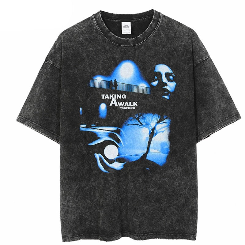"Taking A Walk" Unisex Men Women Streetwear Graphic T-Shirt Daulet Apparel