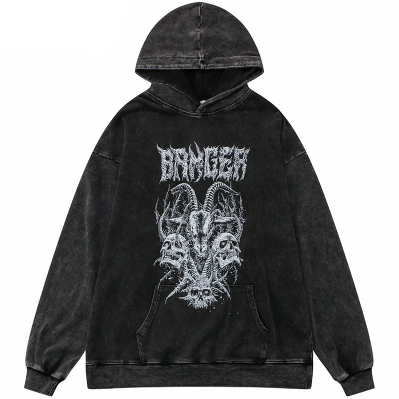 "Wit Horns" Unisex Men Women Streetwear Graphic Hoodie Daulet Apparel