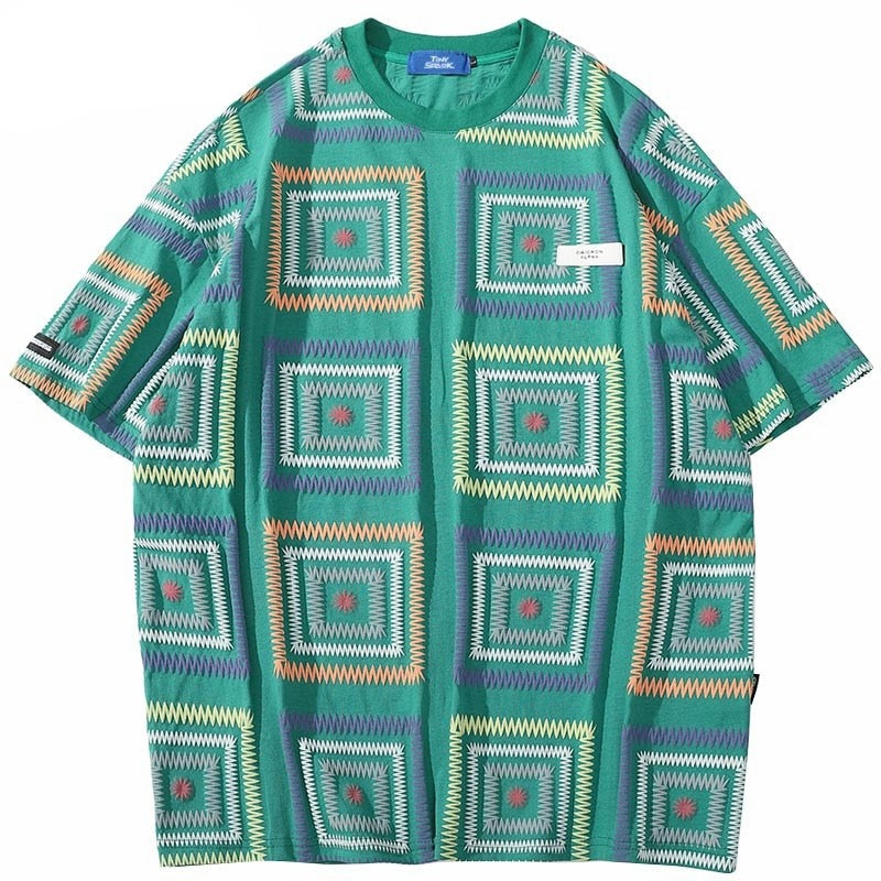 "Square Dance" Unisex Men Women Streetwear Graphic T-Shirt Daulet Apparel