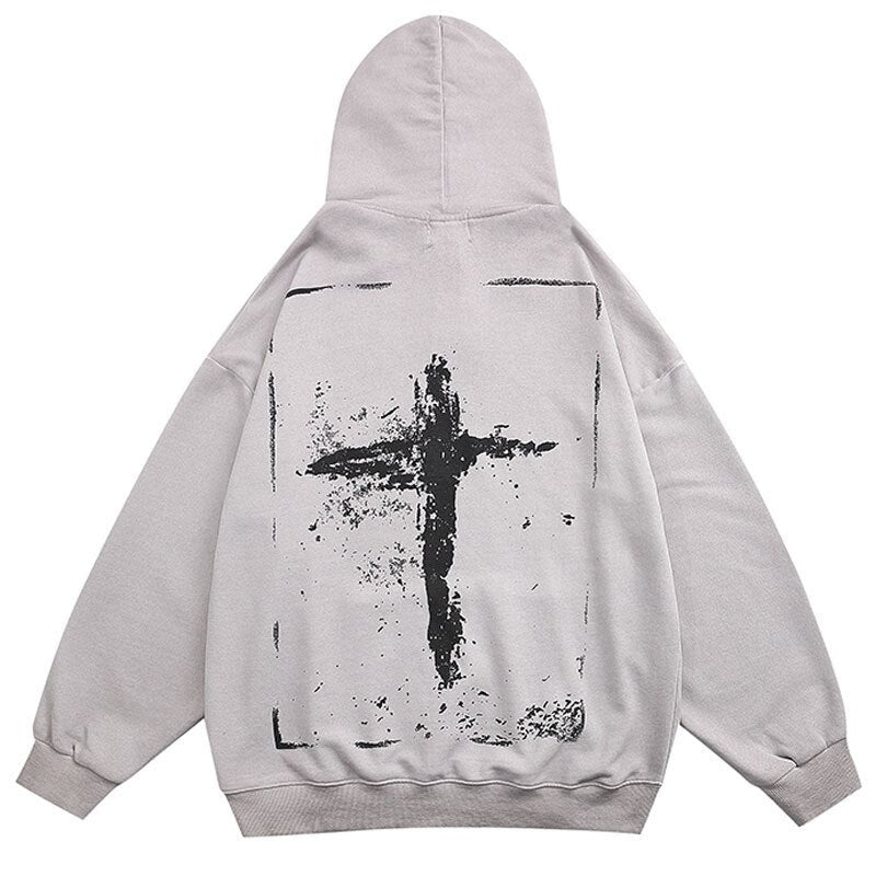 "Doubled Cross" Unisex Men Women Streetwear Graphic Hoodie Daulet Apparel