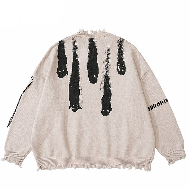 "Falling Ghost" Unisex Men Women Streetwear Graphic Sweater Daulet Apparel