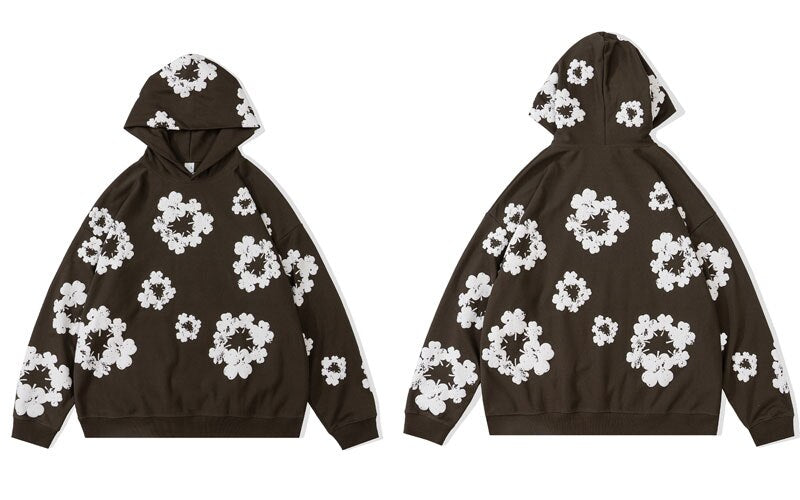 "White Snow" Unisex Men Women Streetwear Graphic Hoodie Daulet Apparel