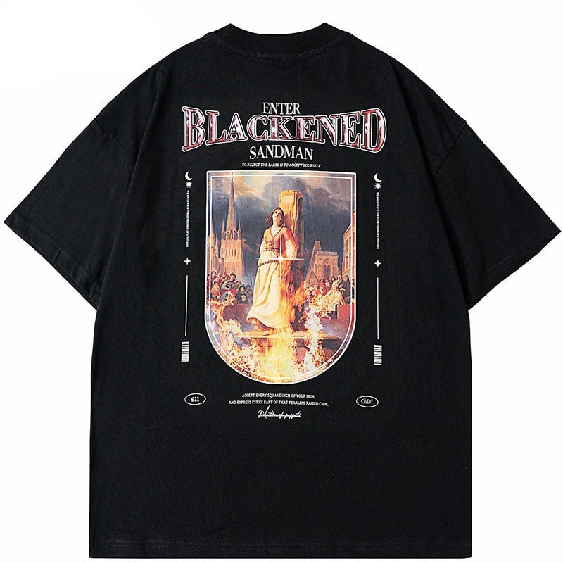 "Gold Statue" Unisex Men Women Streetwear Graphic T-Shirt Daulet Apparel