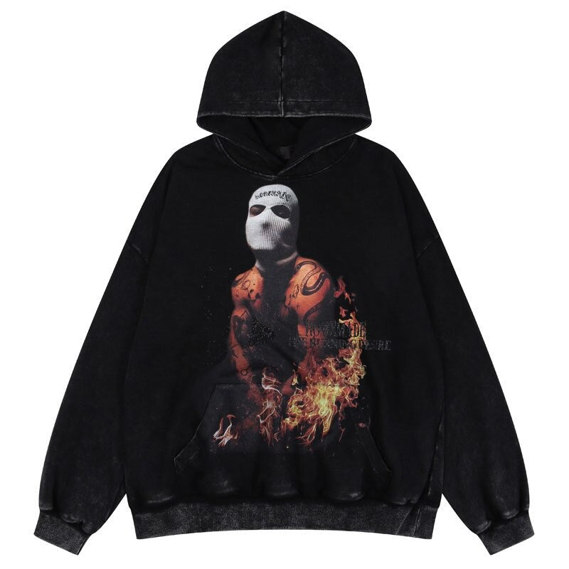"On Fire" Unisex Men Women Streetwear Graphic Hoodie Daulet Apparel