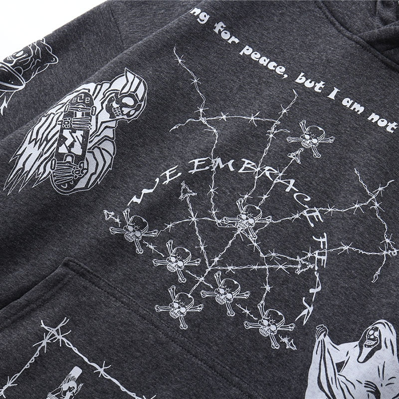 "Cross Eyed" Unisex Men Women Streetwear Graphic Hoodie Daulet Apparel