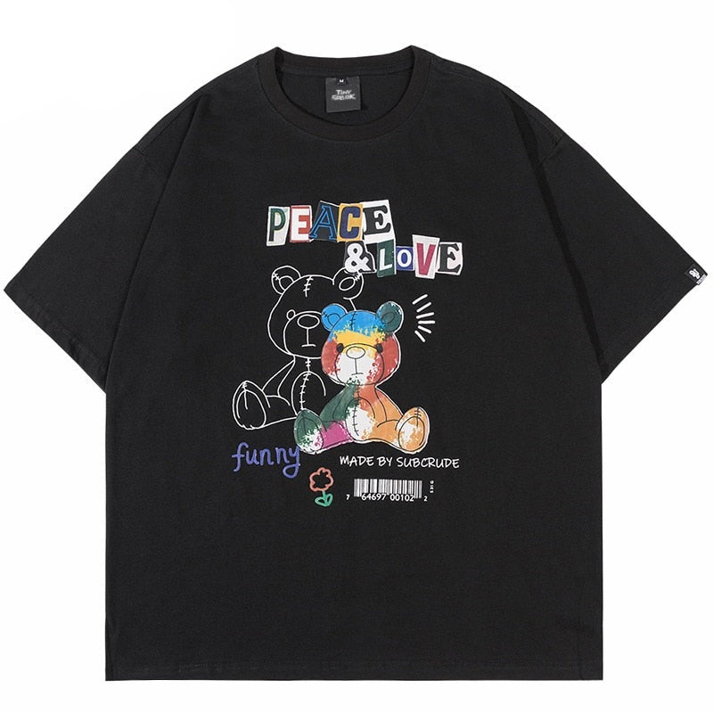 "Peace and Love" Unisex Men Women Streetwear Graphic T-Shirt Daulet Apparel