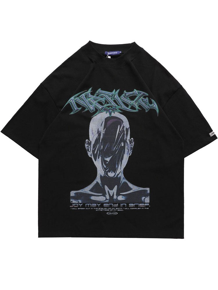 "Death Stare" Unisex Men Women Streetwear Graphic T-Shirt Daulet Apparel