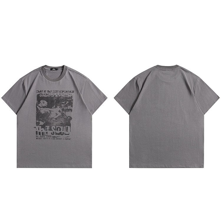 "No Soul" Unisex Men Women Streetwear Graphic T-Shirt Daulet Apparel