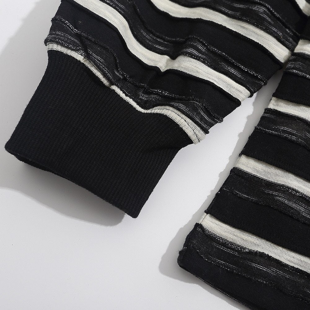 "Striped Along" Unisex Men Women Streetwear Graphic Sweatshirt Daulet Apparel