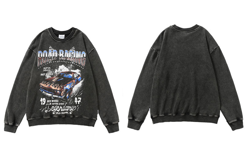 "Road Racing" Unisex Men Women Streetwear Graphic Hoodie Daulet Apparel