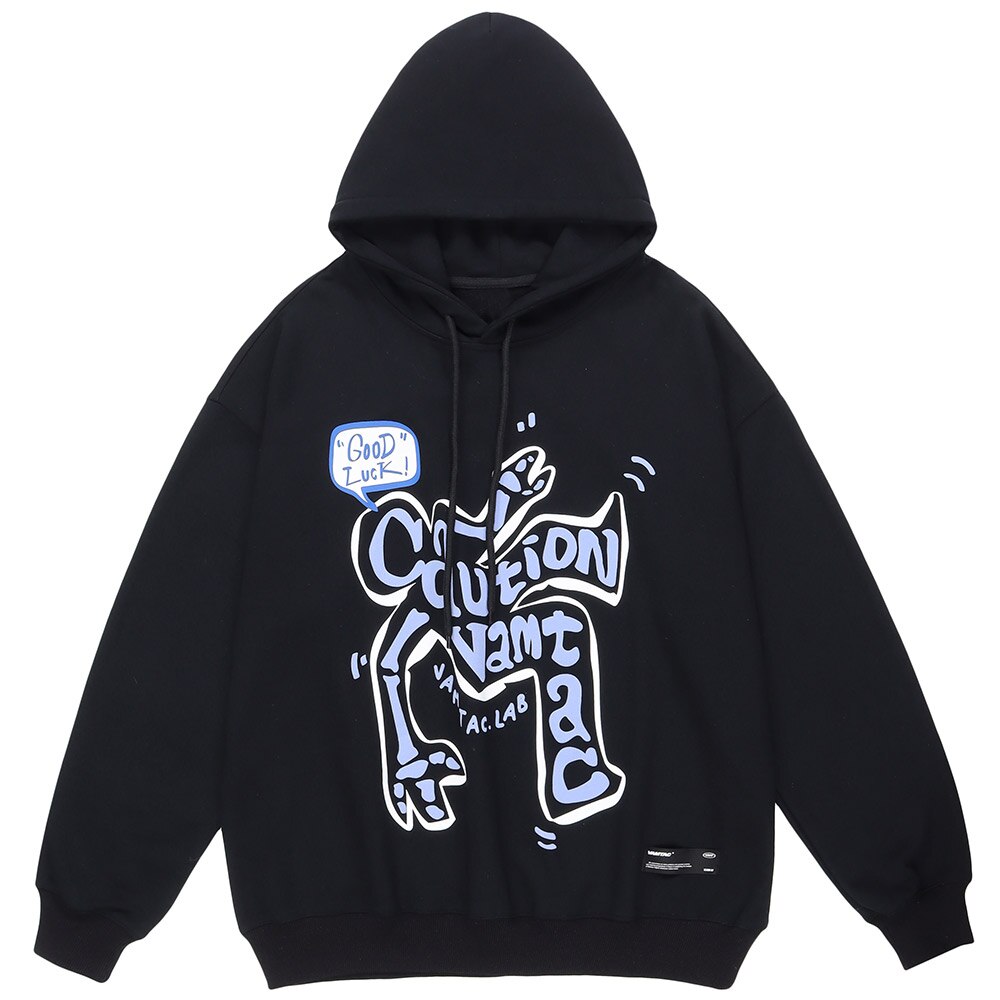 "Caution" Streetwear Unisex Men Women Graphic Hoodie Daulet Apparel