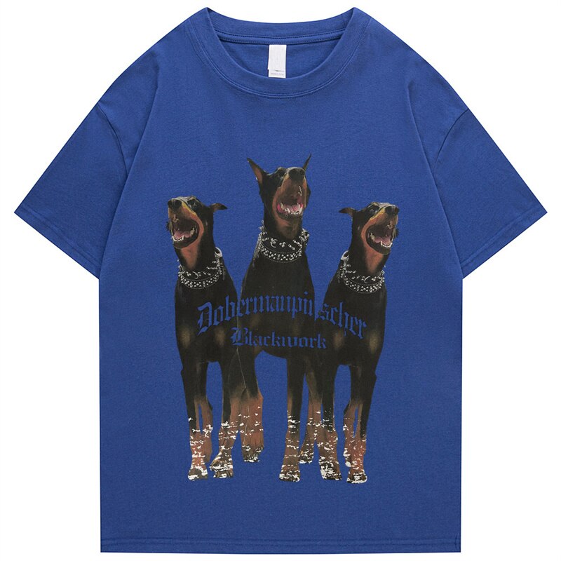 "Doberman" Men Women Streetwear Unisex Graphic T-Shirt Daulet Apparel