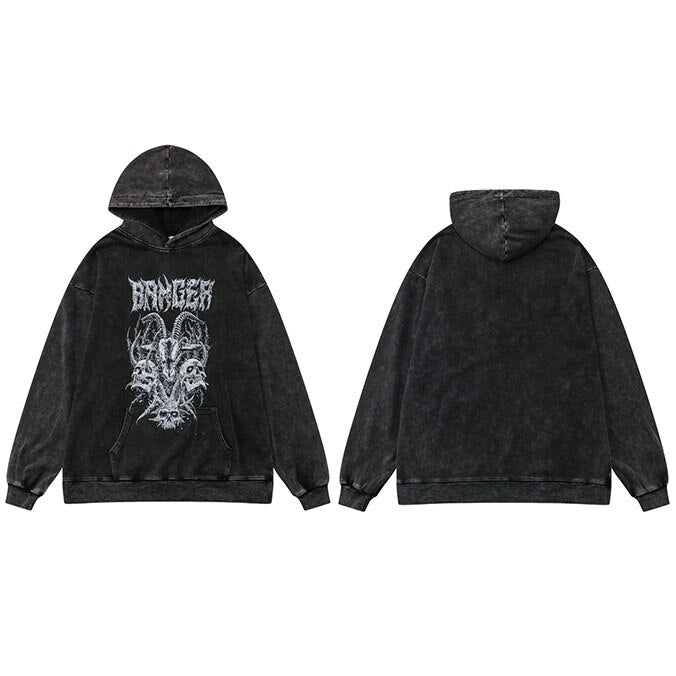 "Wit Horns" Unisex Men Women Streetwear Graphic Hoodie Daulet Apparel