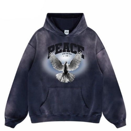 "Peace Region" Unisex Men Women Streetwear Graphic Hoodie Daulet Apparel