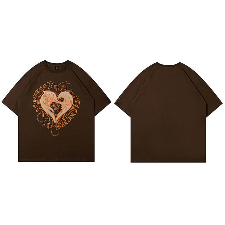 "Melted Heart" Unisex Men Women Streetwear Graphic T-Shirt Daulet Apparel