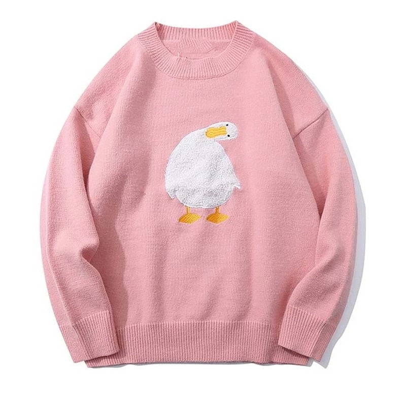 "Confused Duckie" Long Sleeve Unisex Men Women Sweatshirt Daulet Apparel