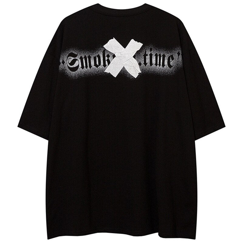 "Slow Smoke" Unisex Men Women Streetwear Graphic T-Shirt Daulet Apparel