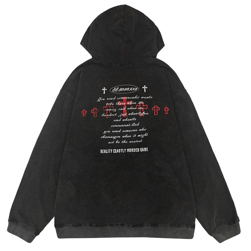 "Red Skull" Unisex Men Women Streetwear Graphic Hoodie Daulet Apparel