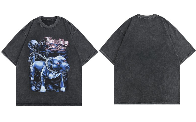 "Blue Ghost" Unisex Men Women Streetwear Graphic T-Shirt Daulet Apparel