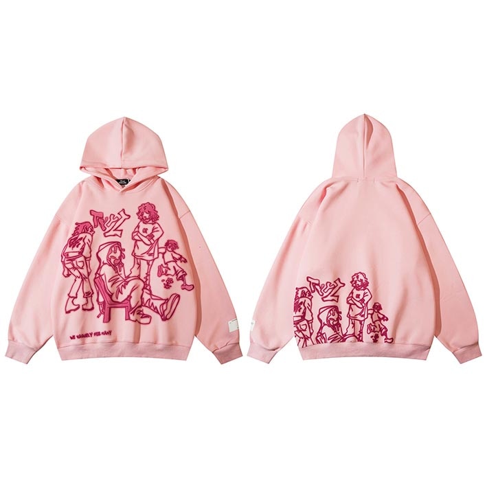 "Tied Up & Down" Unisex Men Women Streetwear Graphic Hoodie Daulet Apparel