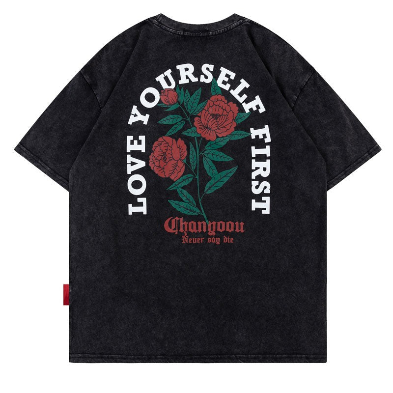 "Love Yourself" Unisex Men Women Streetwear Graphic T-Shirt Daulet Apparel