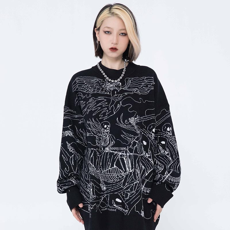"Dead Army" Unisex Men Women Streetwear Graphic Sweater Daulet Apparel